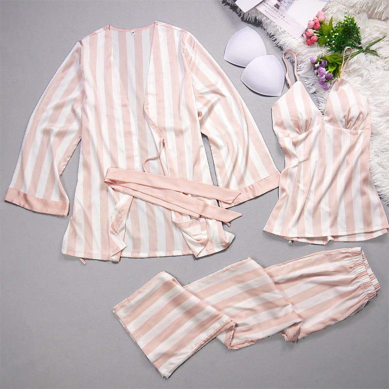 PJJAYS Ladies' Pajamas Silk Stripes