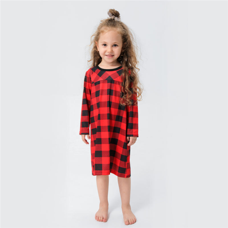 PJJAYS  Family Cotton Christmas Plaid With Buttons