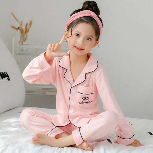 PJJAYS Kids Long-Sleeved  Cotton Pajamas Set