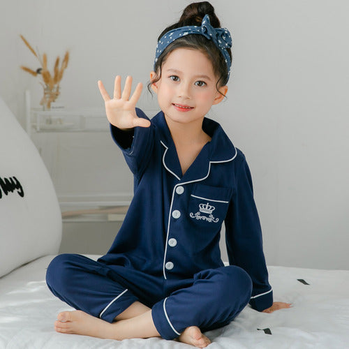 PJJAYS Kids Long-Sleeved  Cotton Pajamas Set