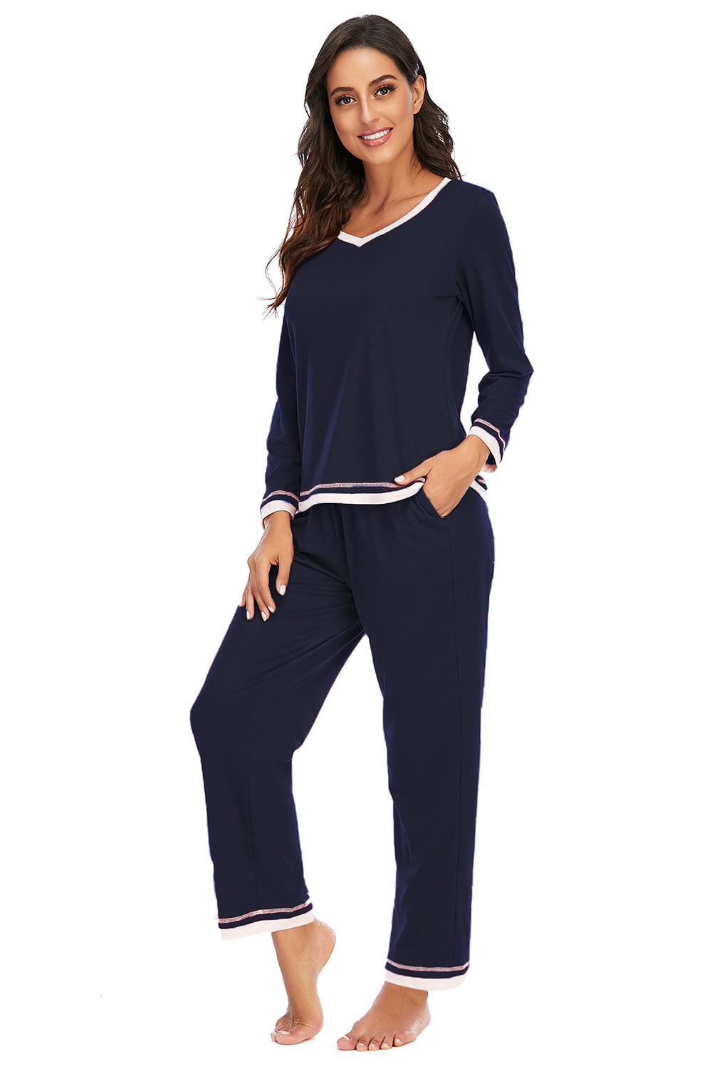 PJJAYS V-Neck Top and Pants Lounge Set