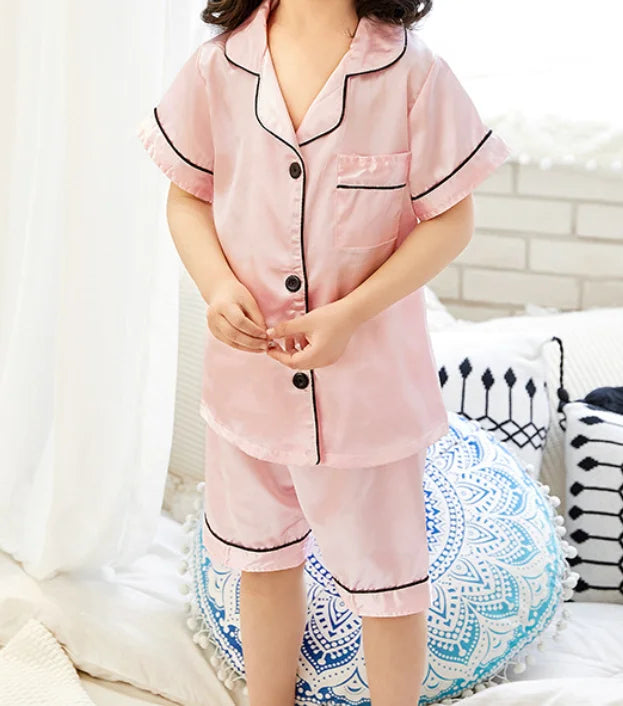 PJJAYS Personalized Kids Pajamas Customized Satin Pajamas