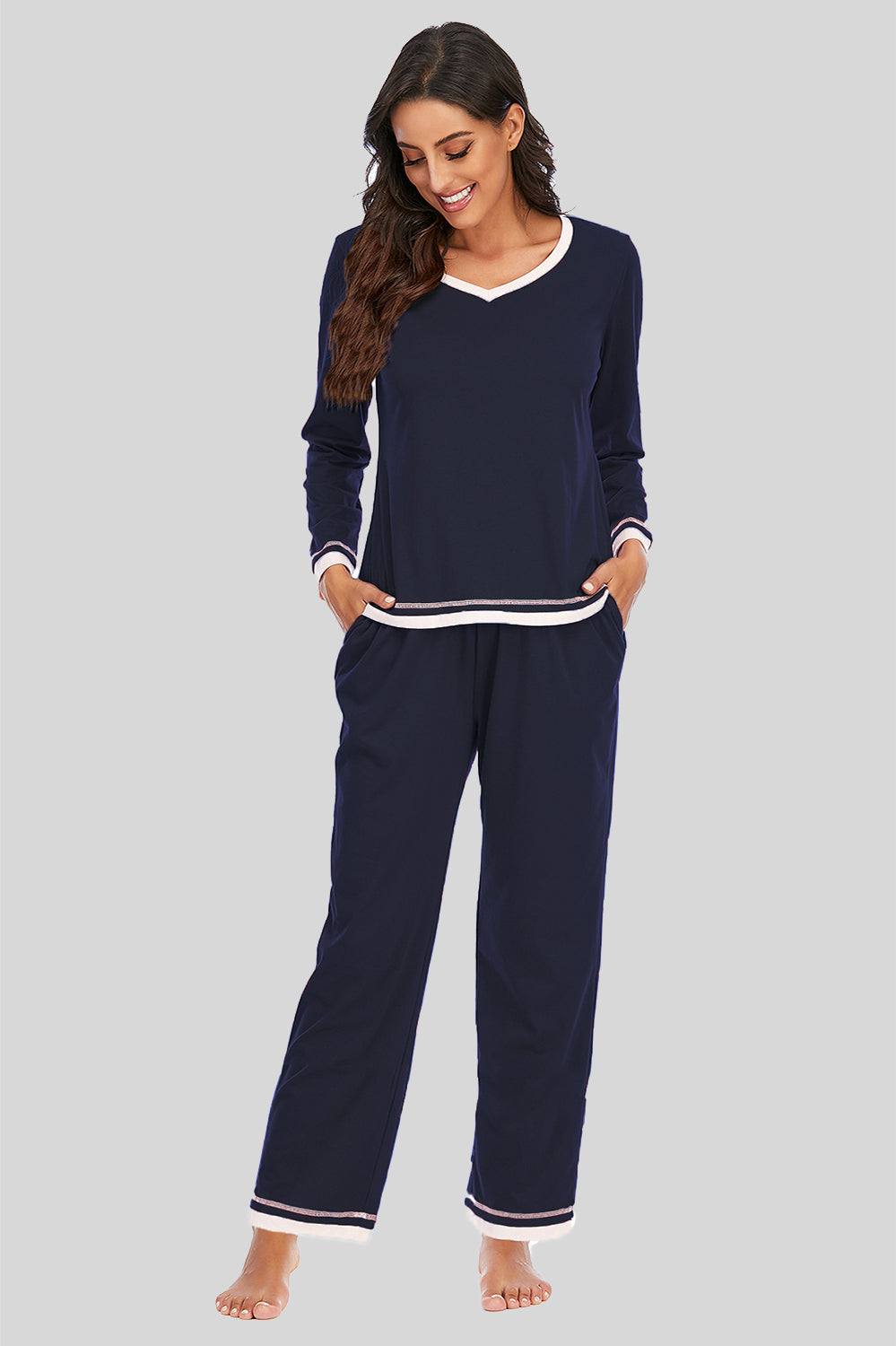 PJJAYS V-Neck Top and Pants Lounge Set