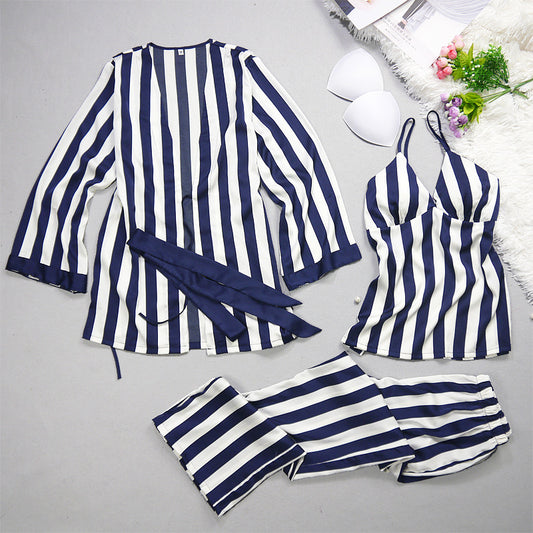 PJJAYS Ladies' Pajamas Silk Stripes