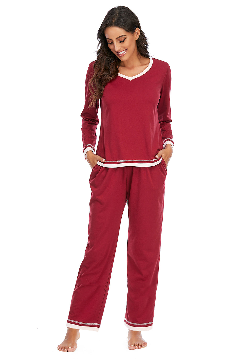 PJJAYS V-Neck Top and Pants Lounge Set
